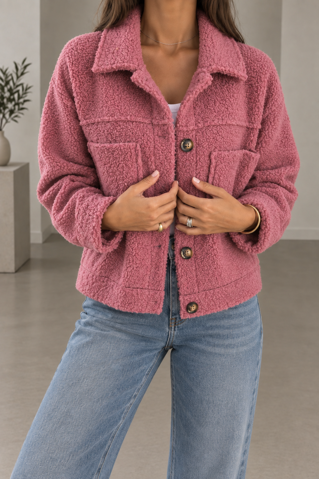 Una | Plush Pocket Teddy Jacket