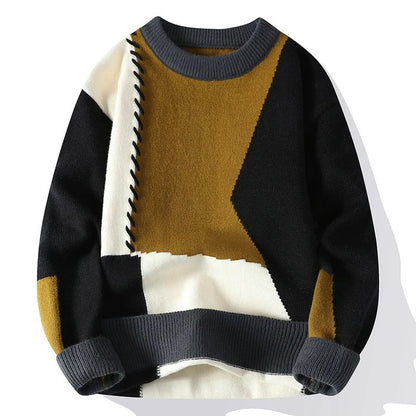Tavero | Patchwork Cable Knit Sweater