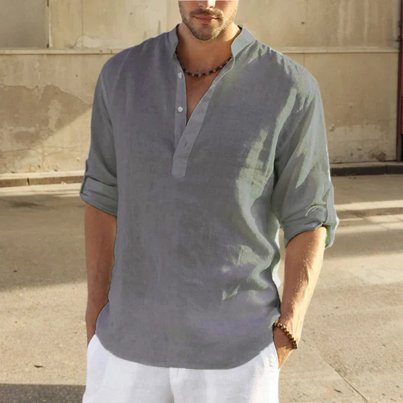 Sawyer | Casual Grandad Collar Shirt