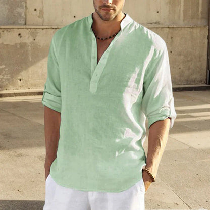 Sawyer | Casual Grandad Collar Shirt