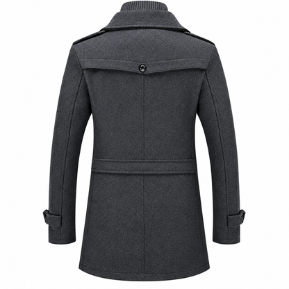 Kendric | Layered High Neck Mid Length Coat