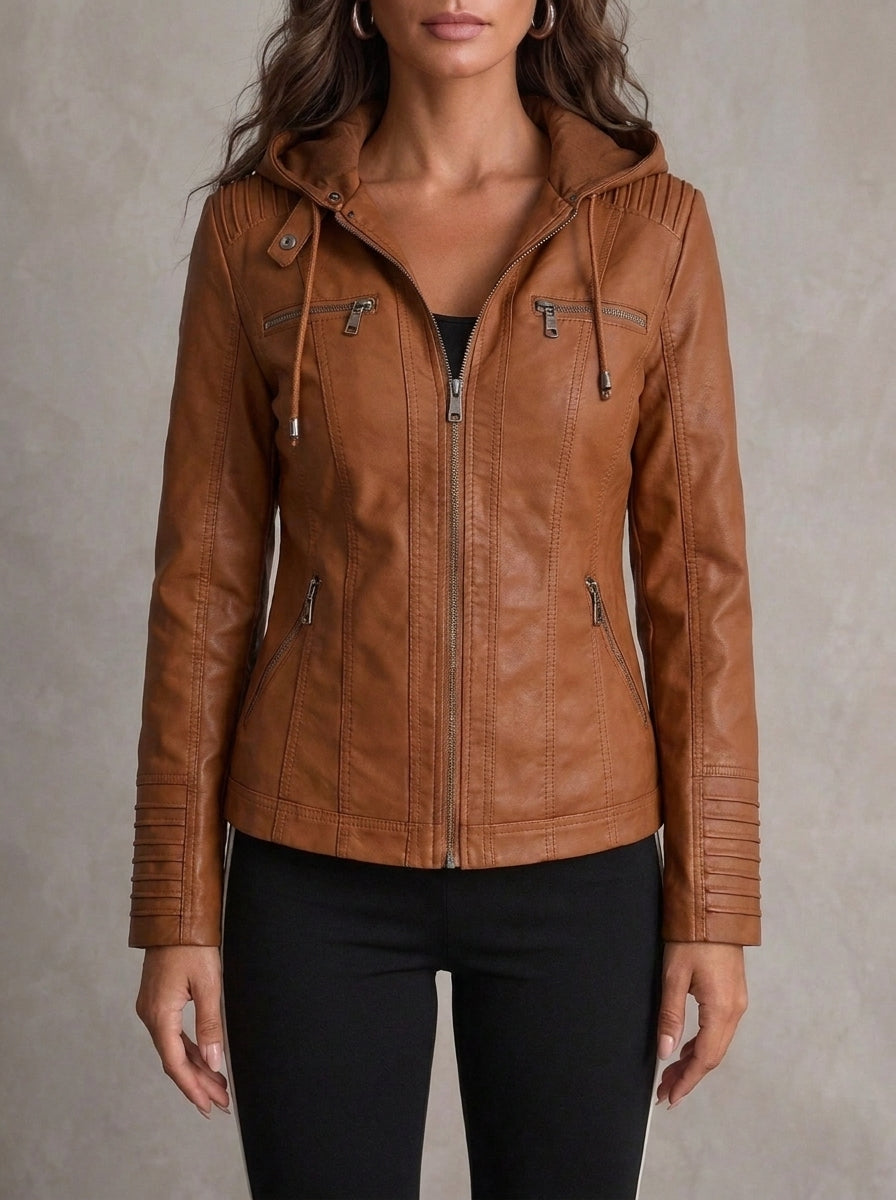 Ravissa | Casual Hooded Zip Front Jacket