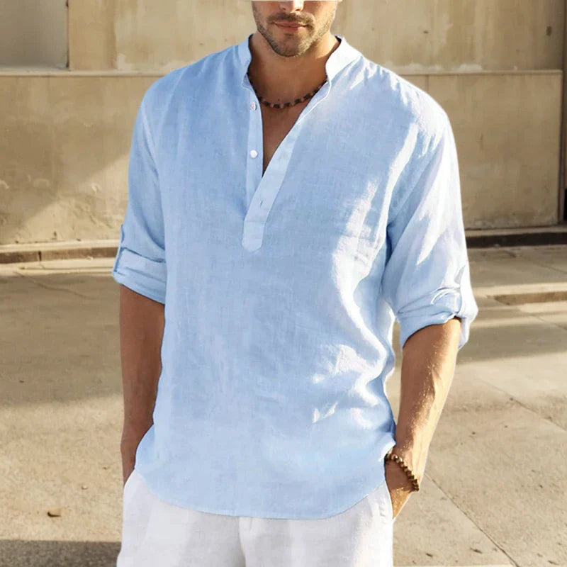 Sawyer | Casual Grandad Collar Shirt