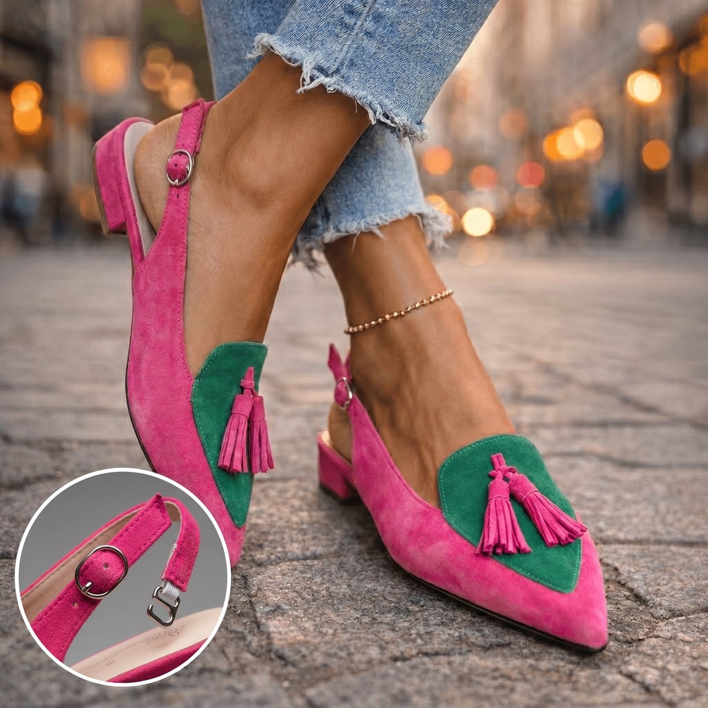 Clarisse | Tassel Detail Slingback Heels
