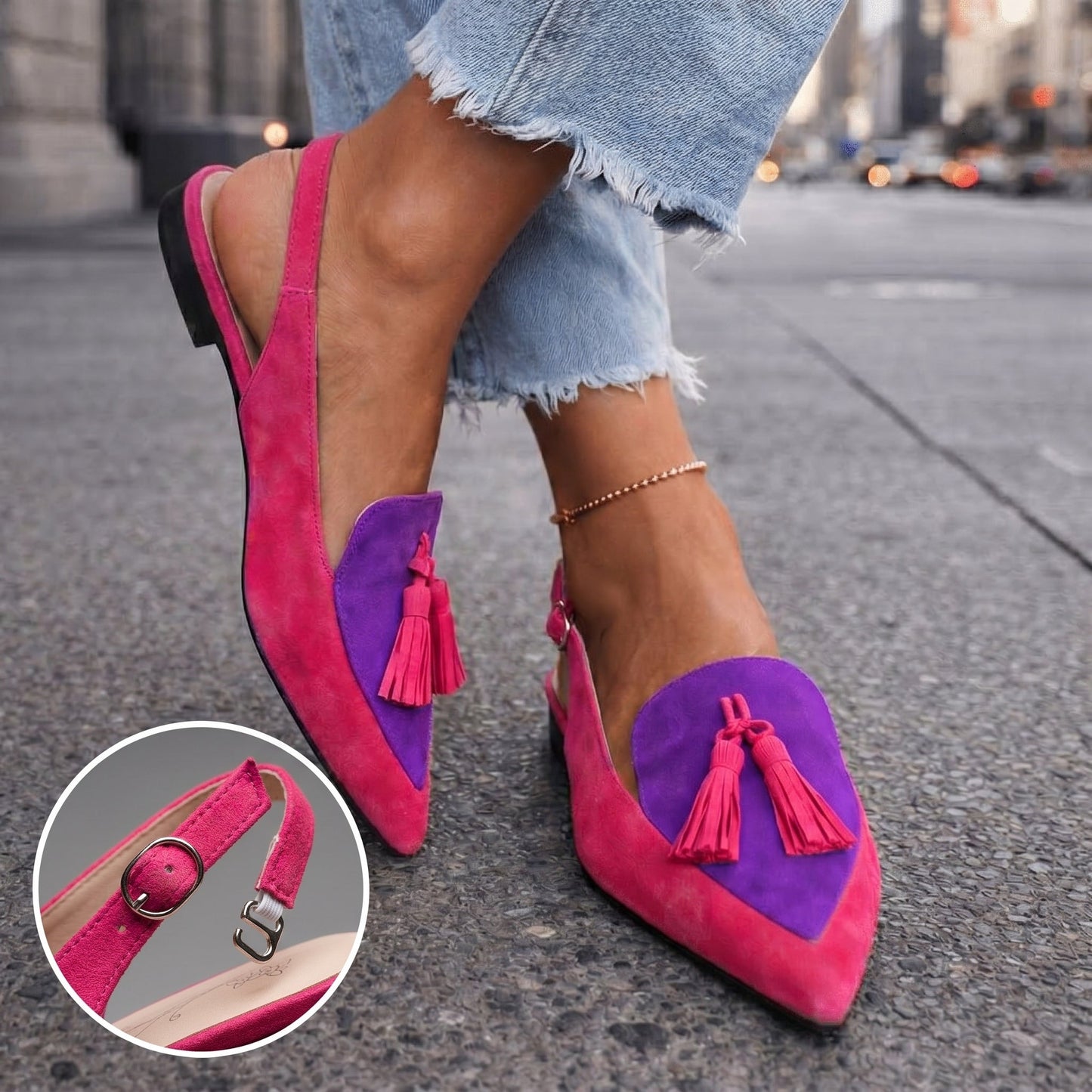 Clarisse | Tassel Detail Slingback Heels