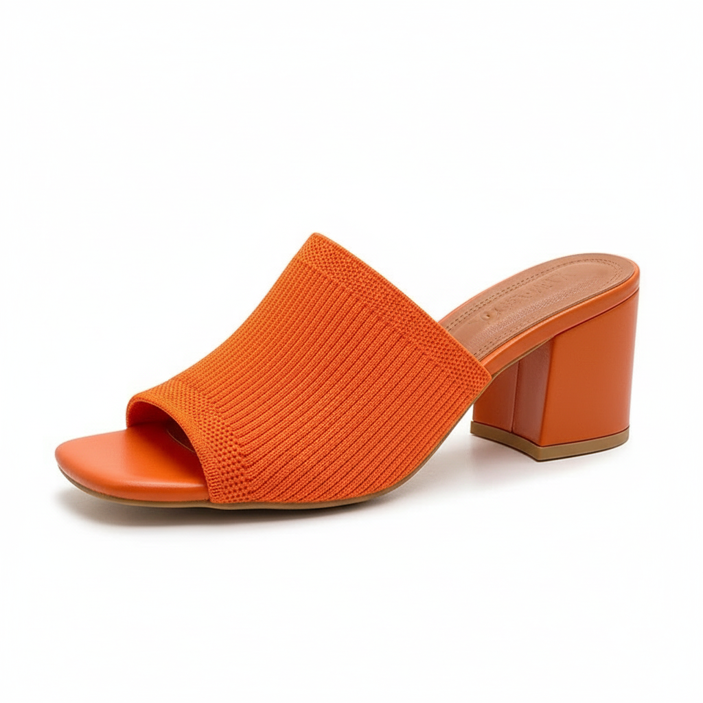Zephmora | Knit Strap Block Heel Sandals