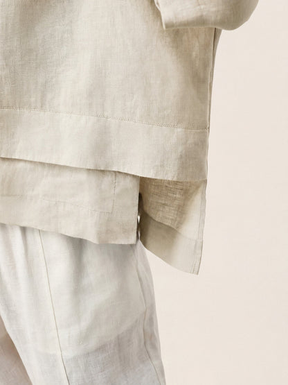 Ondella | Layered Hem Linen Blouse