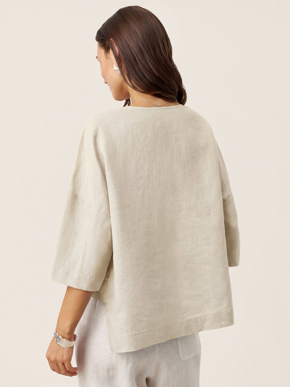 Ondella | Layered Hem Linen Blouse