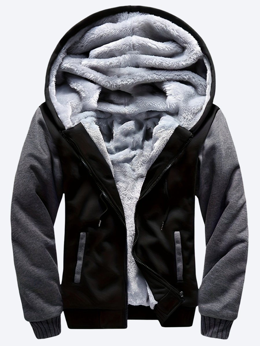 Quinlan | Plush Lined Zip Up Hooded Jacket