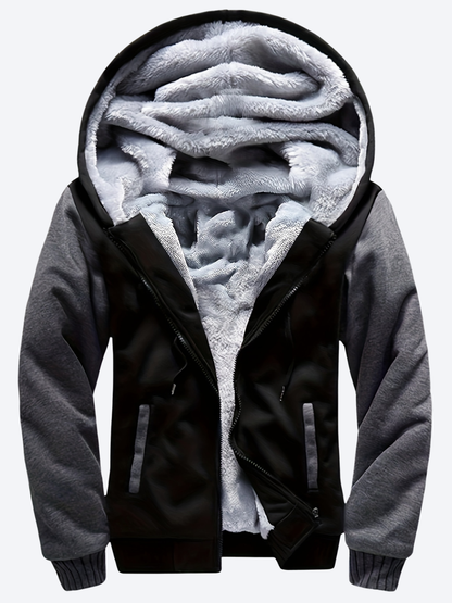 Quinlan | Plush Lined Zip Up Hooded Jacket