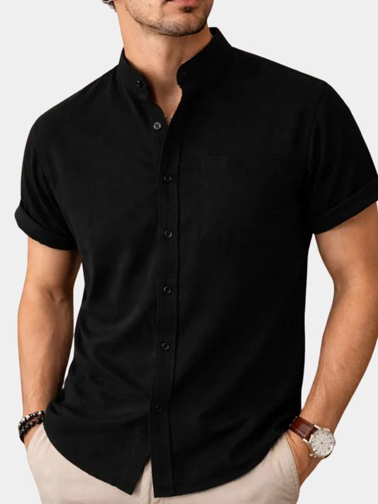 Harlan | Textured Stand Collar Summer Shirt