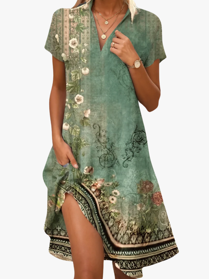 Hollianne | Bohemian Garden Print Dress