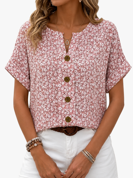 Romilly | Short Sleeve Ditsy Floral Blouse