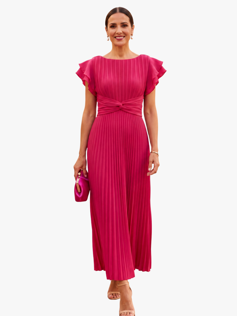 Amorette | Pleated Twist Waist Maxi Dress