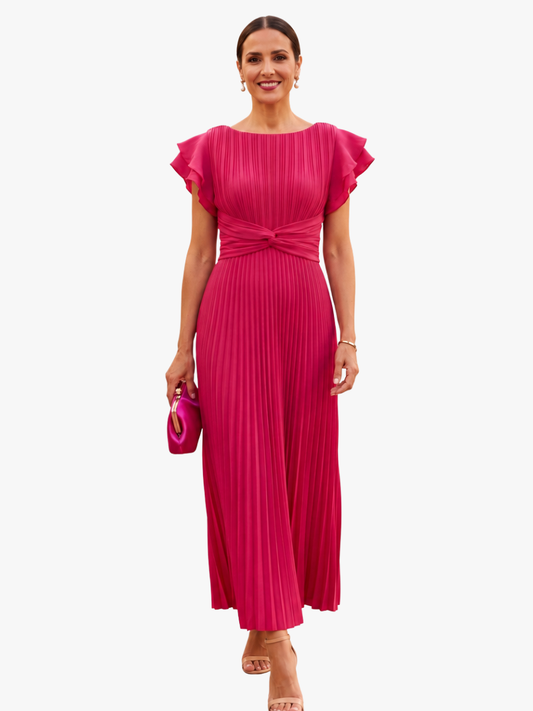 Amorette | Pleated Twist Waist Maxi Dress