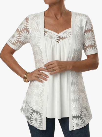 Ysolde | Floral Lace Two Piece Top Set