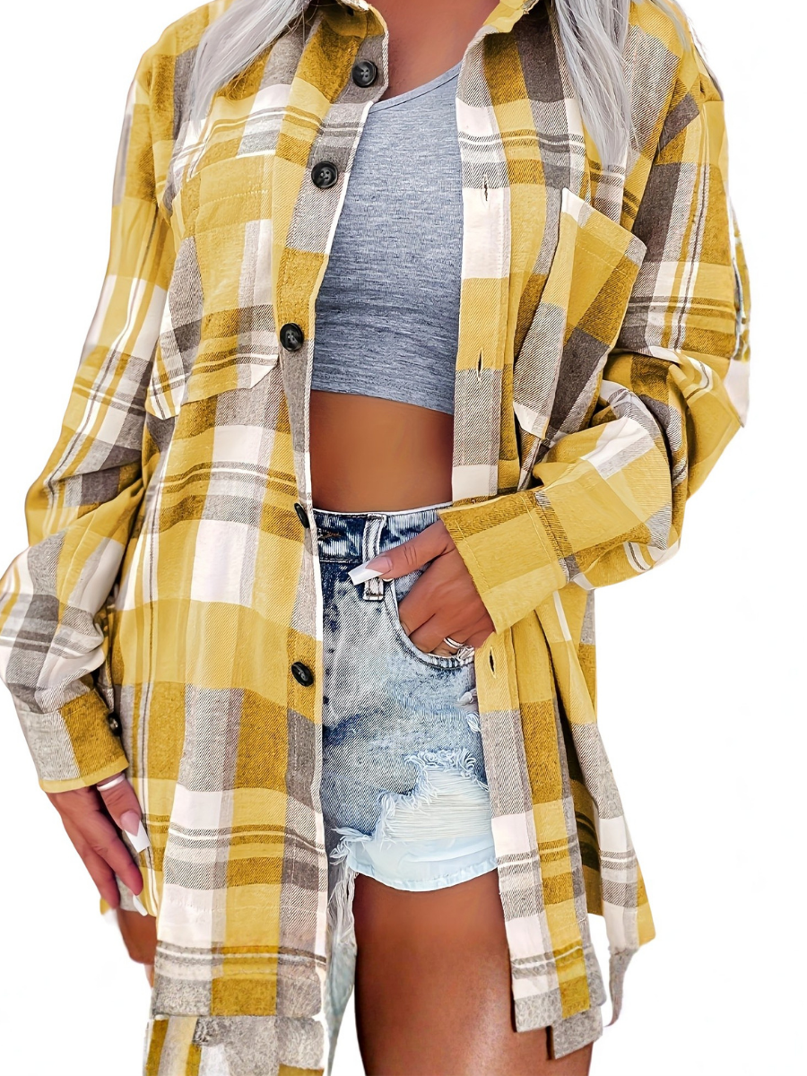 Fennora | Soft Flannel Plaid Shirt