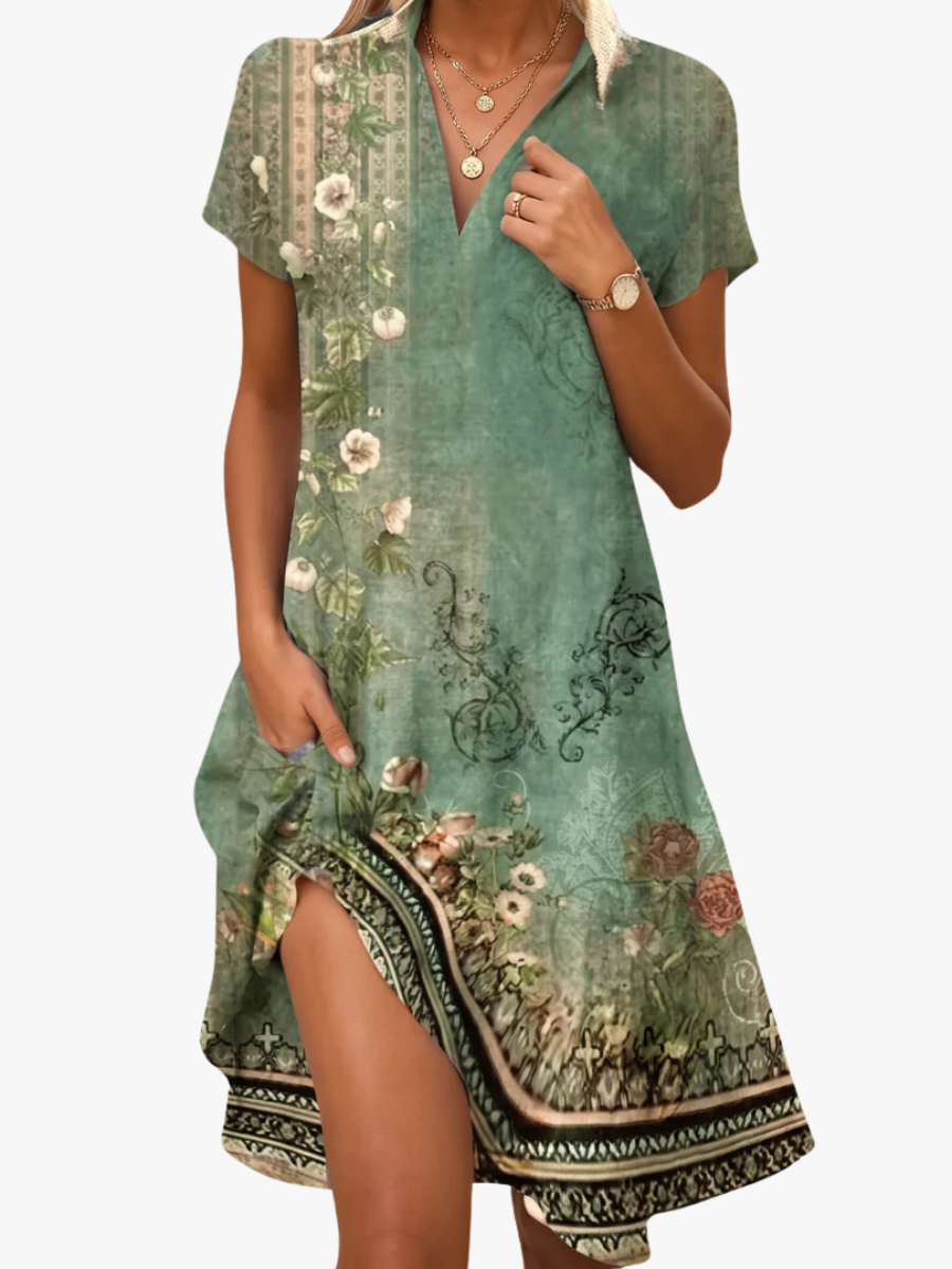 Hollianne | Bohemian Garden Print Dress
