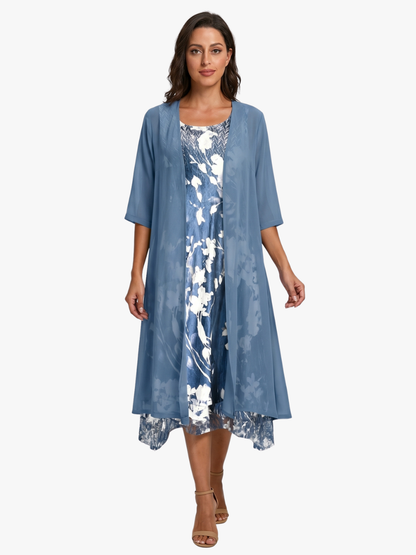 Wynteria | Elegant Sheer Overlay Midi Set