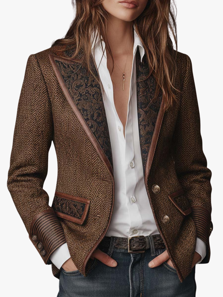 Jovara | Paisley Lapel Tailored Blazer