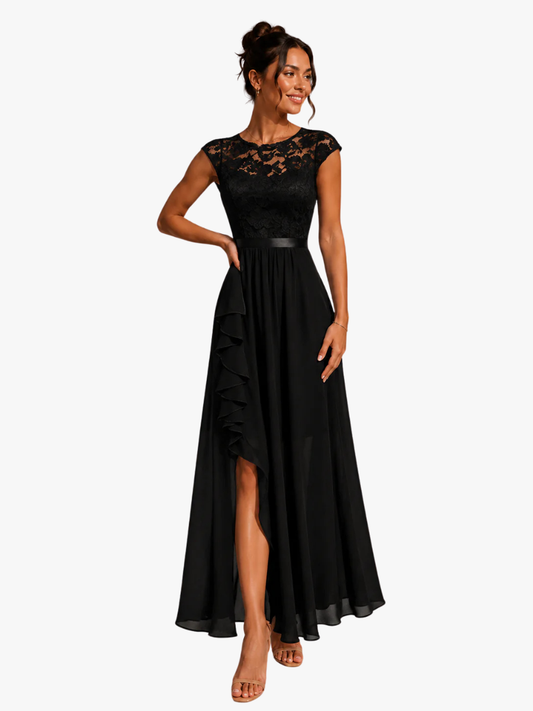 Eliora | Floral Lace Formal Maxi Dress