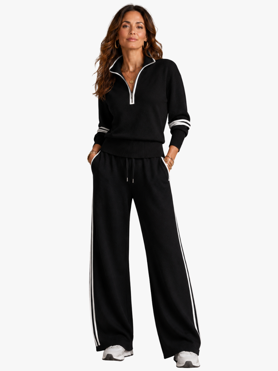 Quenara | Sporty Quarter Zip Two Piece Set