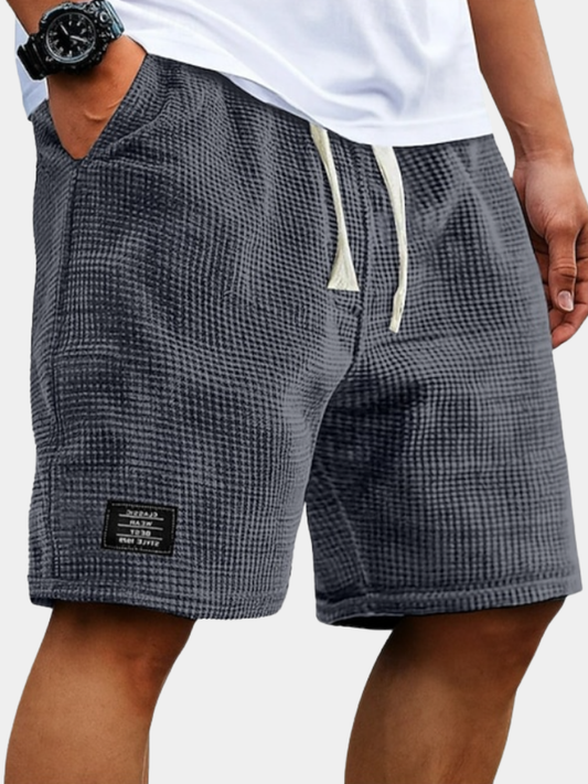 Quillon | Waffle Knit Drawstring Shorts