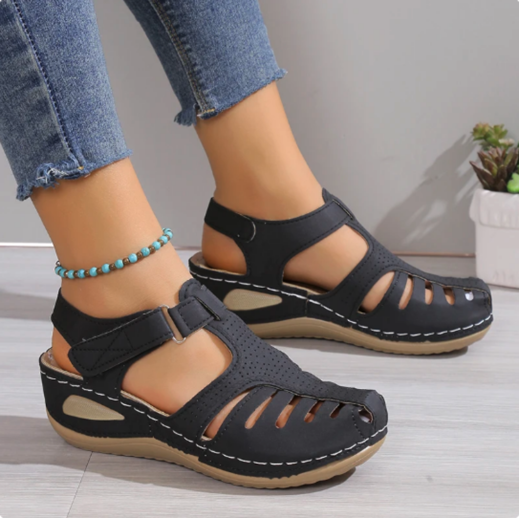 Zephlisse | Cutout Strap Casual Flat Sandals