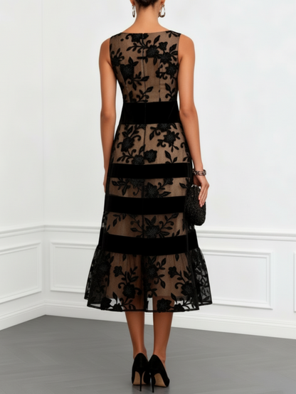 Sarielle | Floral Mesh Midi Dress