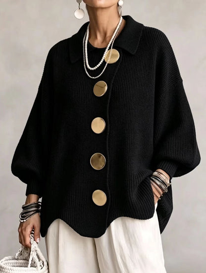 Cecily | Relaxed Button Front Knit Cardigan