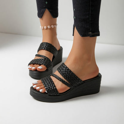 Elvara | Braided Strap Platform Sandals