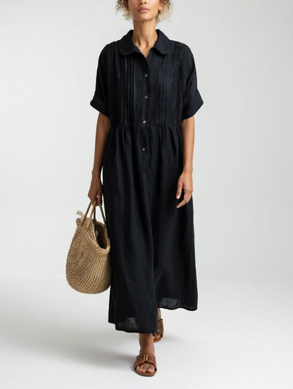 Elyvara | Button Front Maxi Shirt Dress