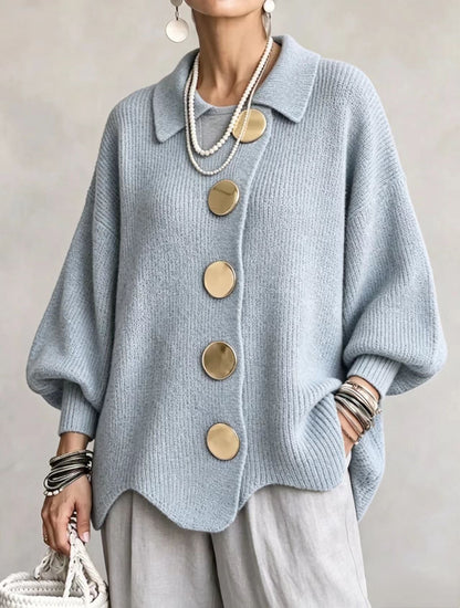 Cecily | Relaxed Button Front Knit Cardigan