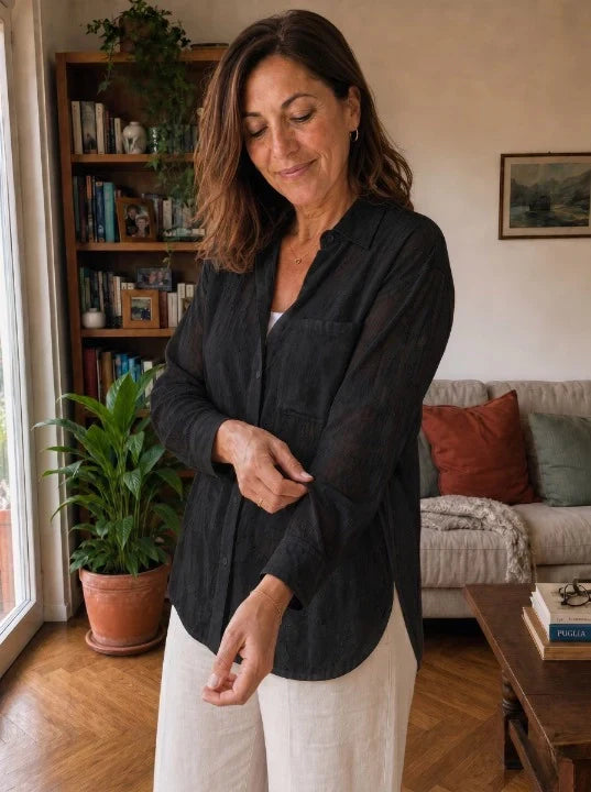 Zorevyn | Long Sleeve Button Front Blouse