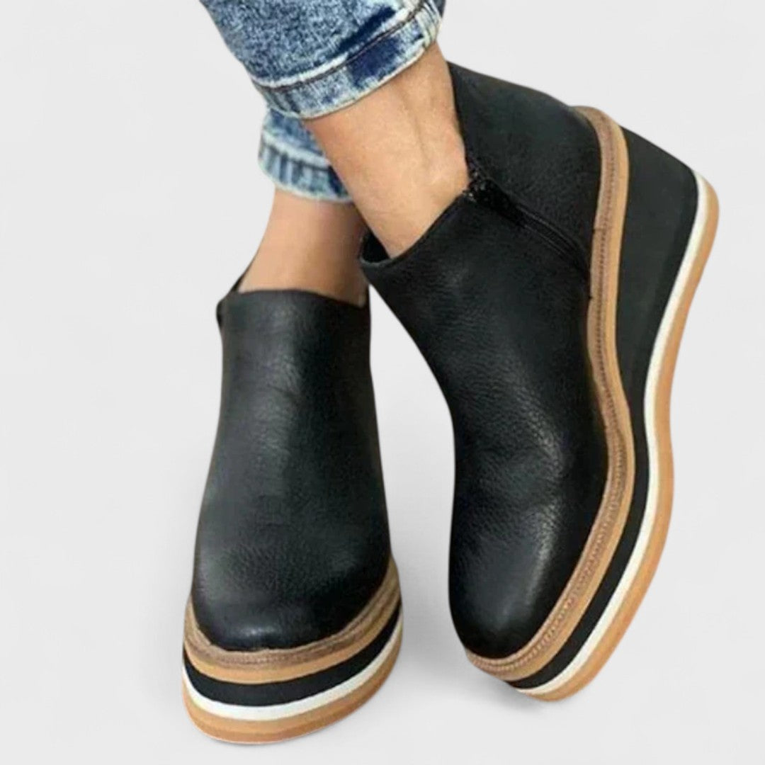 Alverna | Platform Wedge Ankle Boots