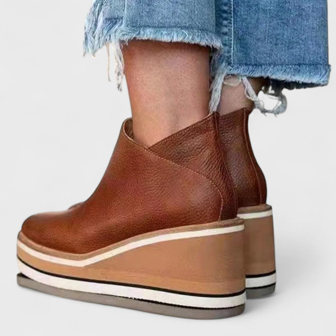 Alverna | Platform Wedge Ankle Boots