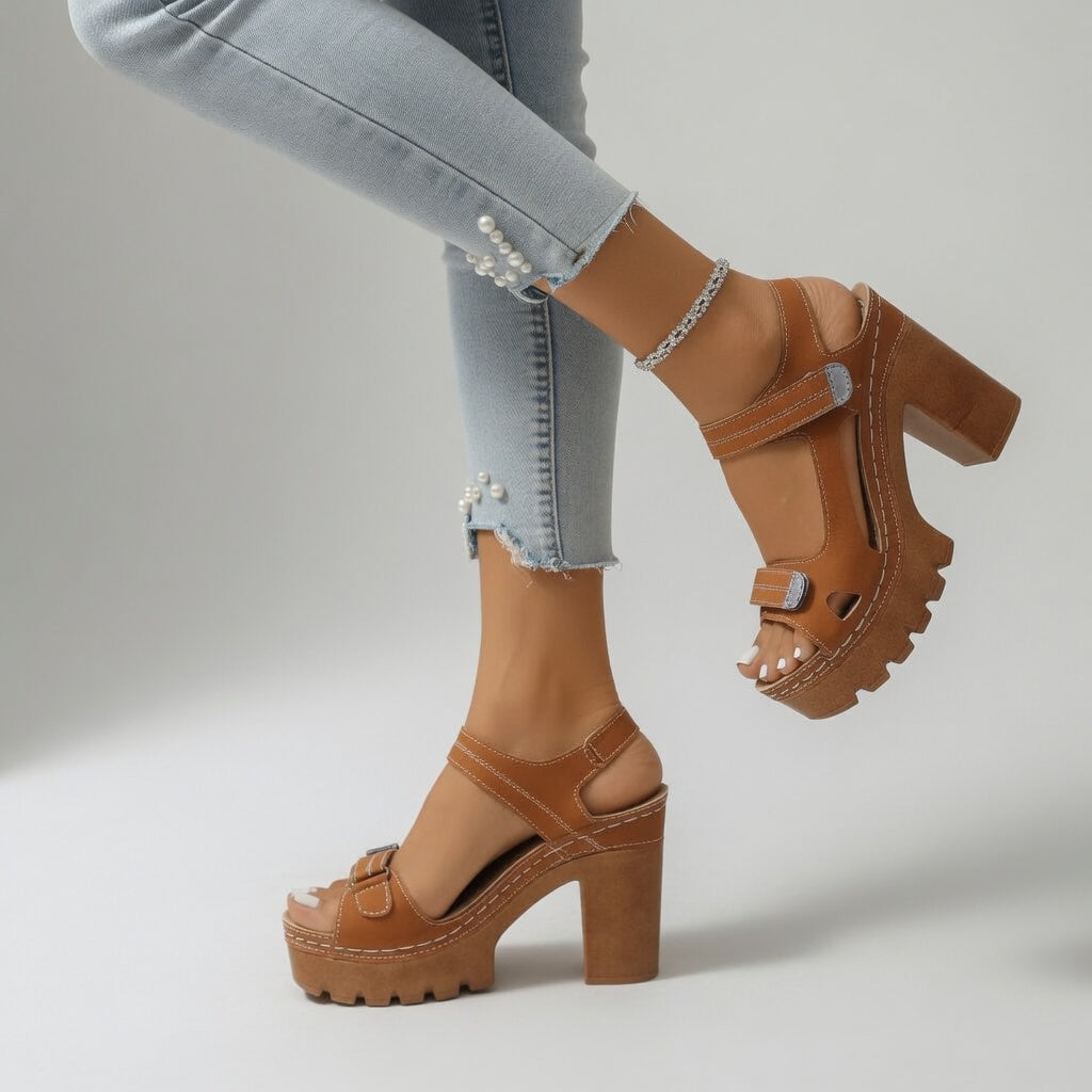 Tavelle | Chunky Heel Platform Sandals