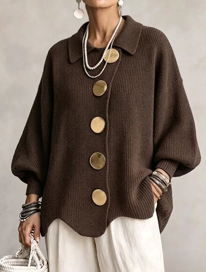 Cecily | Relaxed Button Front Knit Cardigan