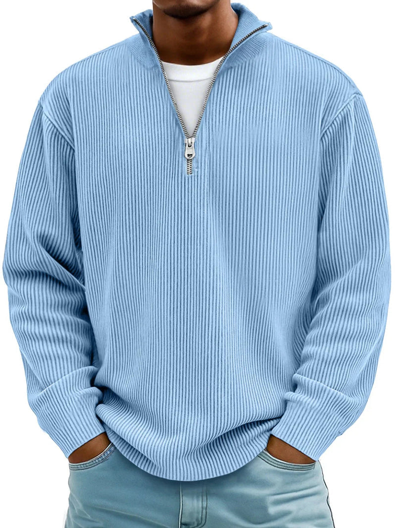 Fenmore | Soft Ribbed Zip Neck Sweater