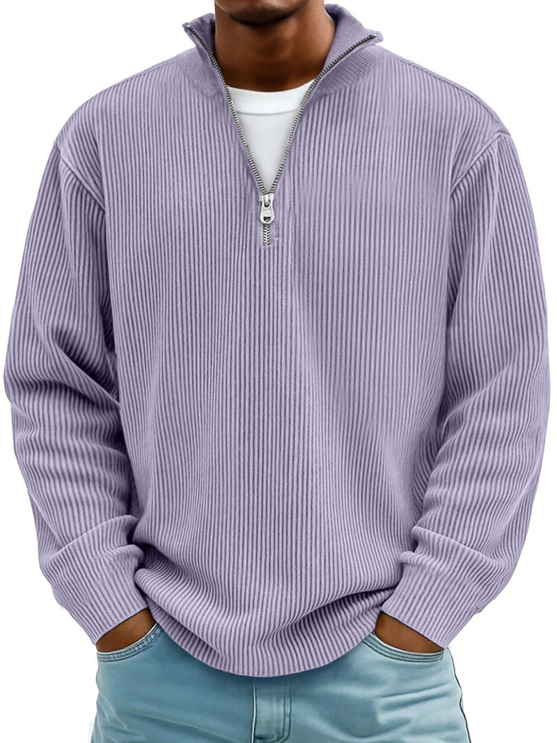 Fenmore | Soft Ribbed Zip Neck Sweater