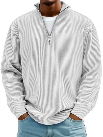 Fenmore | Soft Ribbed Zip Neck Sweater