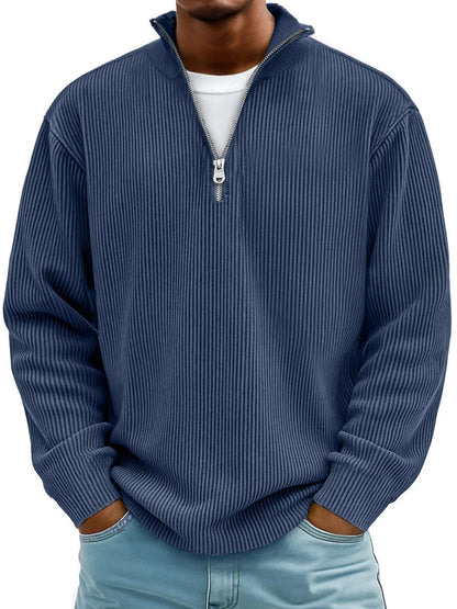 Fenmore | Soft Ribbed Zip Neck Sweater