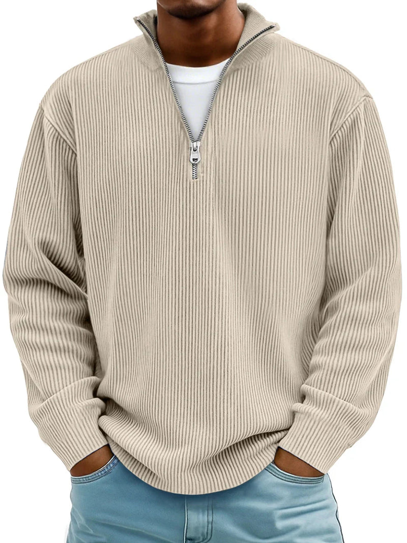 Fenmore | Soft Ribbed Zip Neck Sweater