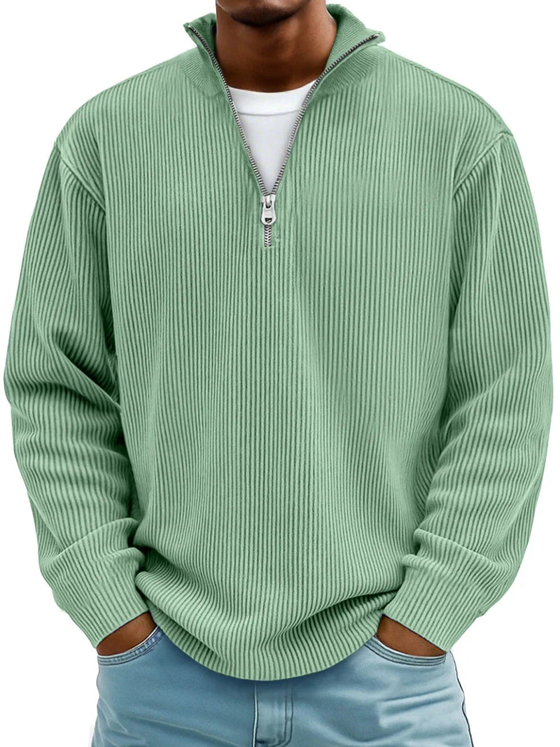 Fenmore | Soft Ribbed Zip Neck Sweater
