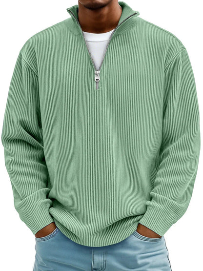 Fenmore | Soft Ribbed Zip Neck Sweater
