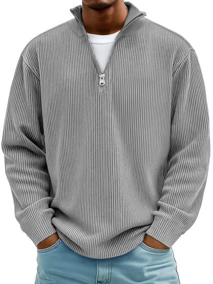 Fenmore | Soft Ribbed Zip Neck Sweater