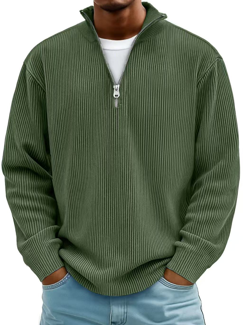 Fenmore | Soft Ribbed Zip Neck Sweater