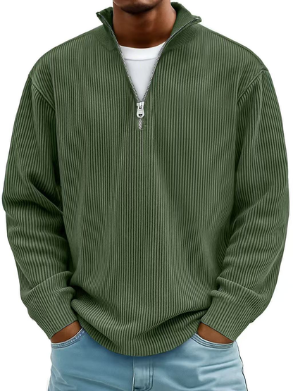 Fenmore | Soft Ribbed Zip Neck Sweater