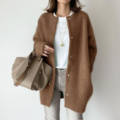 Melora | Relaxed Crew Neck Long Cardigan