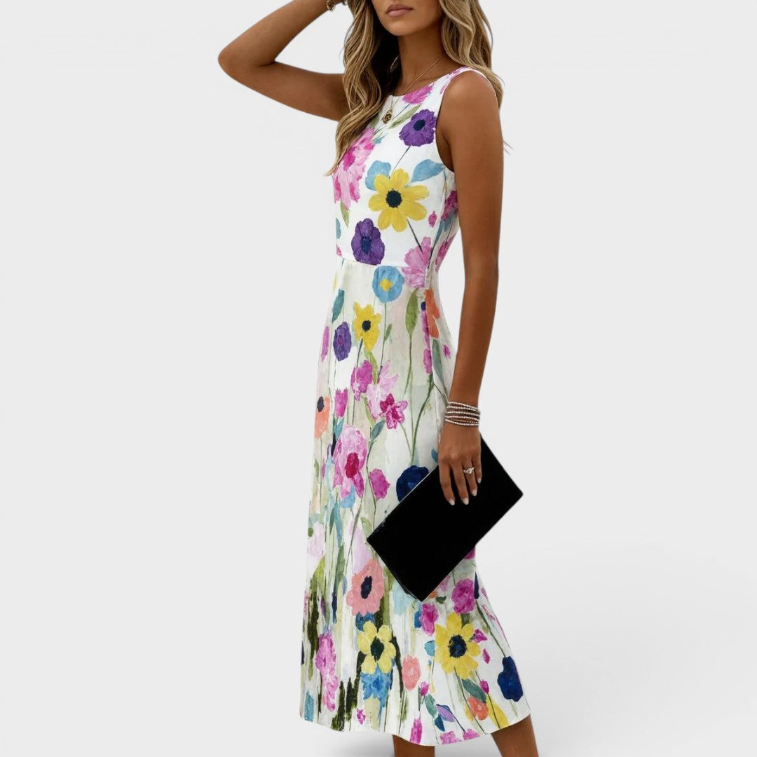 Mirellia | Sleeveless Floral Midi Dress